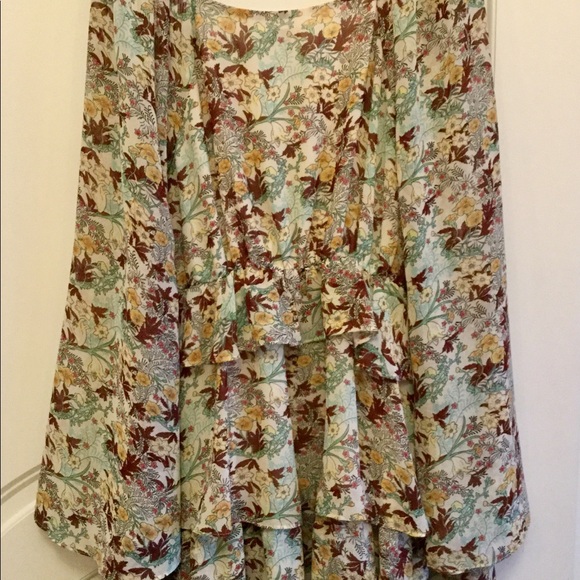 Umgee Floral Ruffle-Sleeve Tunic Dress